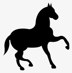 Dancing Black Horse With One Lift Foot Comments - Horse Riding Logo Png, Transparent Png, Transparent PNG