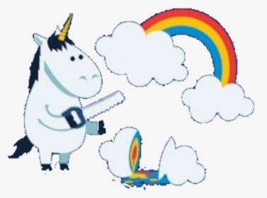 #stickers #unicorn #unicornio #arco Iris #fofo #nuvens - Cartoon, HD Png Download, Transparent PNG