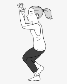 Eagle Pose For Hip And Shoulder Stretching - Line Art, HD Png Download, Transparent PNG
