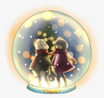 Snowglobe Drawing Themed - Frisk X Asriel Christmas, HD Png Download, Transparent PNG