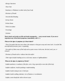 ¨ allergic Reactions ¨ chest Pain ¨ numbness Or Weakness - Job Application Letter For Receptionist, HD Png Download, Transparent PNG