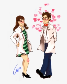 Betty Ross And Bruce Banner Both Wearing Lab Coats - Cartoon, HD Png Download, Transparent PNG