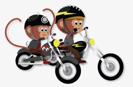 Cartoon Monkey On Motorcycle, HD Png Download, Transparent PNG