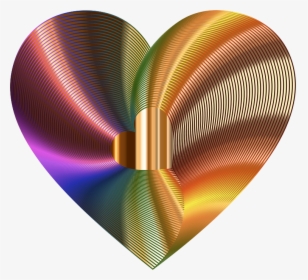 Golden Heart Of The Rainbow - Gold Heart 3d Png, Transparent Png, Transparent PNG