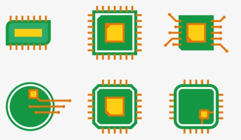 Circuit Cartoon Png - Simple Microchip, Transparent Png, Transparent PNG