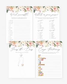 Printable Floral Bridal Shower Games Set By Littlesizzle - Bridal Shower, HD Png Download, Transparent PNG
