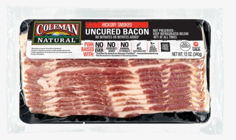 Coleman Natural Uncured Hickory Smoked Bacon Image - Coleman Natural Bacon Uncured Hickory Smoked, HD Png Download, Transparent PNG