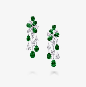 Discover Our Extraordinary Emerald And Diamond Earrings, - Emerald Diamond Graff Earrings, HD Png Download, Transparent PNG