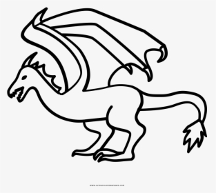 Wyvern Coloring Page - Line Art, HD Png Download, Transparent PNG