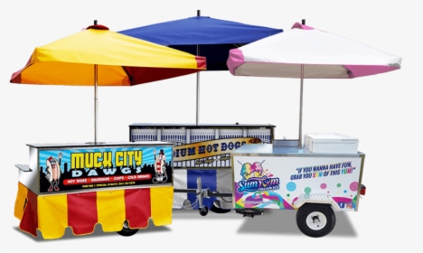 Hot Dog Carts For Sale - Food Cart With Umbrella Design, HD Png Download, Transparent PNG