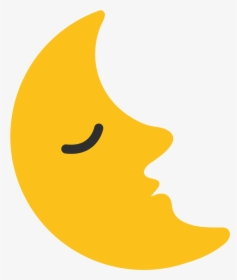 Emoji Half Moon With Face, HD Png Download, Transparent PNG