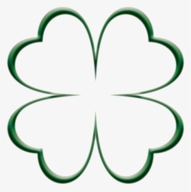 Four Leaf Clover Outline Clipart , Png Download - 4 Leaf Clover Hearts, Transparent Png, Transparent PNG