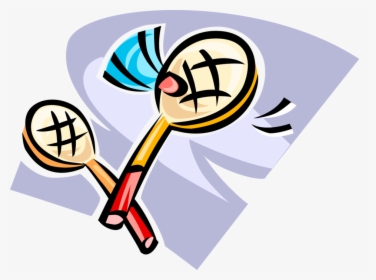 Vector Illustration Of Sport Of Badminton Rackets With, HD Png Download, Transparent PNG