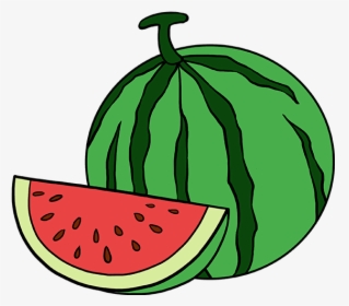 How To Draw Watermelon Slice - Cartoon Watermelon Easy Drawing, HD Png Download, Transparent PNG