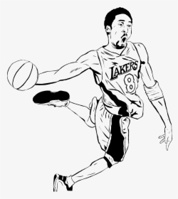 Kobe Bryant Illustration On Behance - Outline Kobe Bryant Drawing, HD Png Download, Transparent PNG