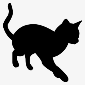 Black Cat Silhouette Clipart , Png Download - Cat Vector Silhouette, Transparent Png, Transparent PNG