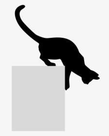 Black Cat Kitten Silhouette Felidae - Cat Silhouette Looking Down, HD Png Download, Transparent PNG