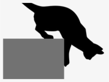Cats Silhouette - Cat Silhouette Looking Down, HD Png Download, Transparent PNG
