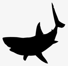 Great White Shark Clipart Jumping - Great White Shark Silhouette, HD Png Download, Transparent PNG