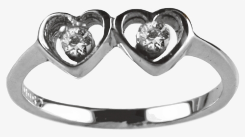 1 Mm Double Heart - Pre-engagement Ring, HD Png Download, Transparent PNG