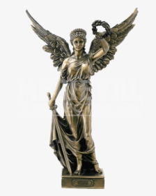 Bronze Nike With Sword And Wreath In Hands - Nike Greek God Statue, HD Png Download, Transparent PNG
