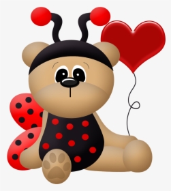 Ladybug Dress Bears Clip Art - Happy Valentines To My Son In Heaven, HD Png Download, Transparent PNG