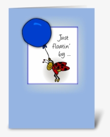 Ladybug With Balloon, Hello Greeting Card - Balloon Clip Art, HD Png Download, Transparent PNG