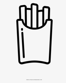French Fries Coloring Page - Dibujo Para Colorear De Una Hamburguesa Con Papas, HD Png Download, Transparent PNG