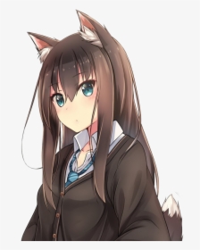 Transparent Anime Girls Png - Wolf Cute Anime Girl, Png Download, Transparent PNG