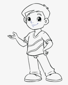Easy Drawing Boy Cartoon, HD Png Download, Transparent PNG