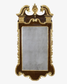 George Ii Walnut And Gilt Scroll Top Mirror   Class - Brass, HD Png Download, Transparent PNG
