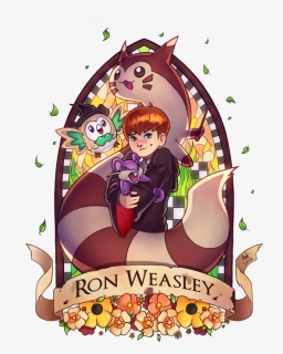 Ron Weasley - Harry Potter Characters As Pokemon Trainers, HD Png Download, Transparent PNG
