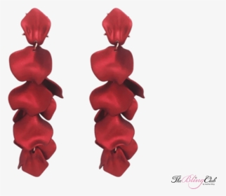 Red Rose Petal Dangle Earrings The Bling Club - Czerwone Kolczyki, HD Png Download, Transparent PNG