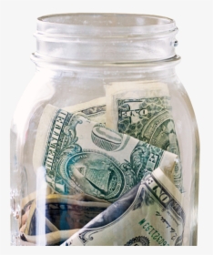 Jar Transparent Savings - Mason Jar With Money, HD Png Download, Transparent PNG