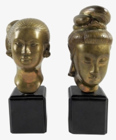 Asian Brass Sculpture Busts - Bronze Sculpture, HD Png Download, Transparent PNG