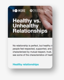 Healthy And Unhealthy Relationships Handout - Flyer, HD Png Download, Transparent PNG