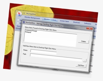 Add Menu To Desktop Right Click Menu - Utility Software, HD Png Download, Transparent PNG