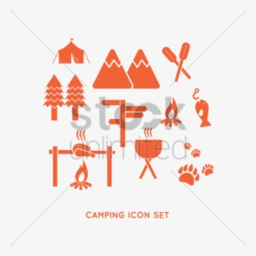 Camping Icon Set V矢量图形 - Graphic Design, HD Png Download, Transparent PNG