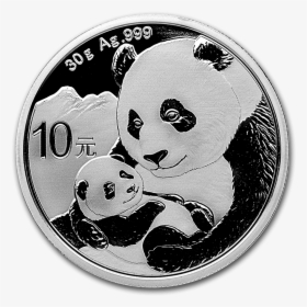 30g Chinese Panda Silver Coin Obverse - Chinese Panda Silver Coin, HD Png Download, Transparent PNG