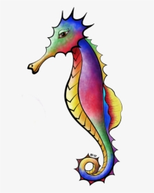 Seahorse Drawing Colorful - Colorful Seahorse Drawing, HD Png Download, Transparent PNG