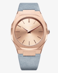 A-utl04 D1 Milano Rose Gold Light Blue Ultra Thin 38mm - D1 Milano, HD Png Download, Transparent PNG