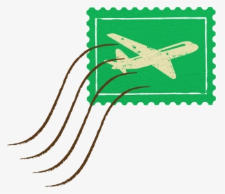 #stamp #green #airplane #travel #vacation #siteseeing - Postage Stamp, HD Png Download, Transparent PNG