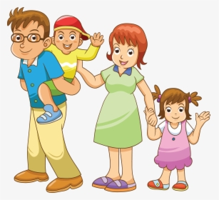 Family Cartoon Transparent Png Clipart Free Download - Cartoon Family Photo Drawing, Png Download, Transparent PNG