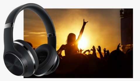Our Soundshare Headset In Front Of A Concert Crowd - Sunset Fest, HD Png Download, Transparent PNG