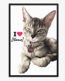 Art Your Cat Your Cat On Framed Matte Paper Poster - Kitten, HD Png Download, Transparent PNG