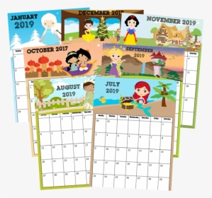 November 2018 Disney Calendar , Png Download - Princess Calendar 2019 Printable, Transparent Png, Transparent PNG