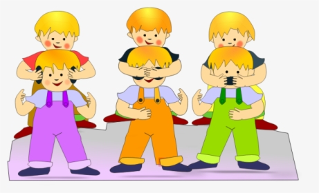 Kids Playing By Hiding Eyes Vector Clip Art - Horseplaying At School, HD Png Download, Transparent PNG