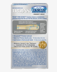 Trojan Pure Ecstasy Lubricated Condoms 10 Counts, HD Png Download, Transparent PNG