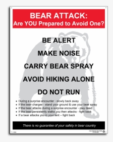 Survive A Bear Attack Poster, HD Png Download, Transparent PNG
