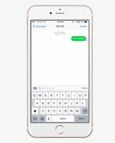 Iphone With An Sms Keyword Entered On The Screen - Smartphone, HD Png Download, Transparent PNG